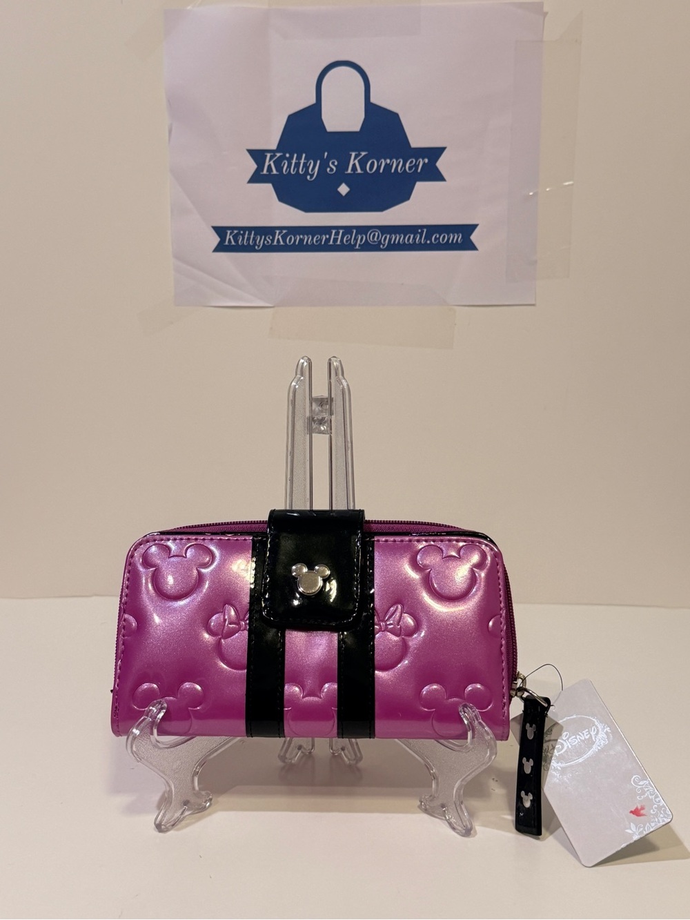 NWT Loungefly Disney’s Minnie Loves Mickey Mouse Wallet -Magenta Color
